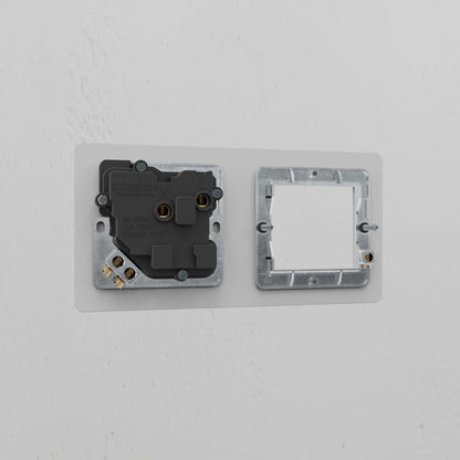 Skorter | 1G 50mm Module & Single Socket UK Plate - Clear Black