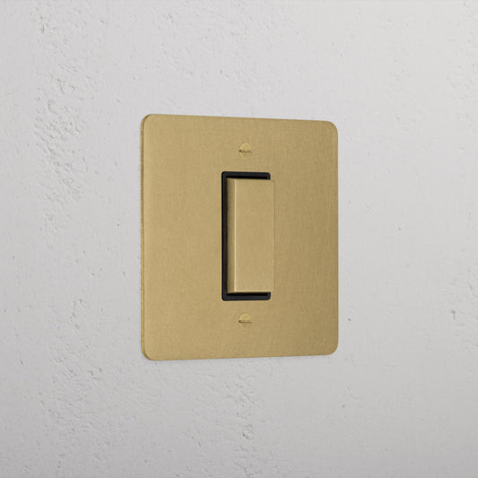 Skorter | 1G Center Retractive Rocker Switch - Antique Brass Black