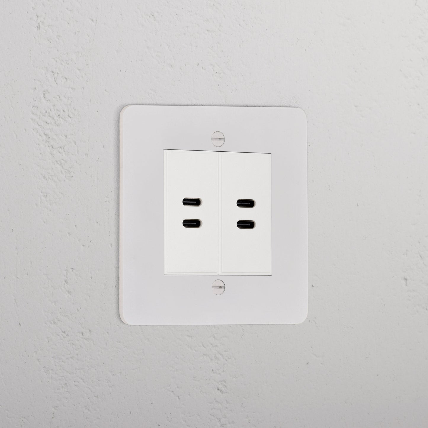 Skorter | 2x USB C+C Socket - Malbar White