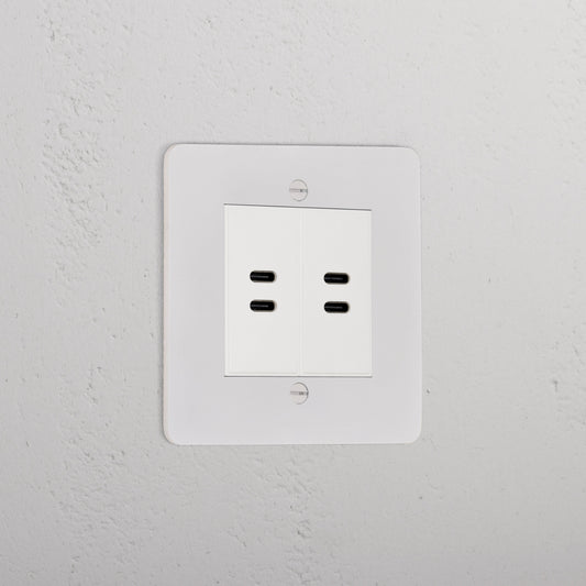 Skorter | 2x USB C+C Socket - Malbar White