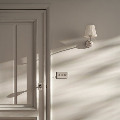 Skorter | Malvern Small Wall Lamp Plique Alabaster White - Polished Nickel
