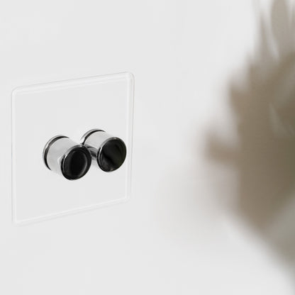 Skorter | 2G Two-way Dimmer Switch - Clear Polished Nickel