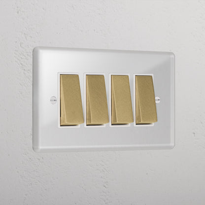Skorter | 4G Two Way Rocker Switch - Clear Antique Brass White