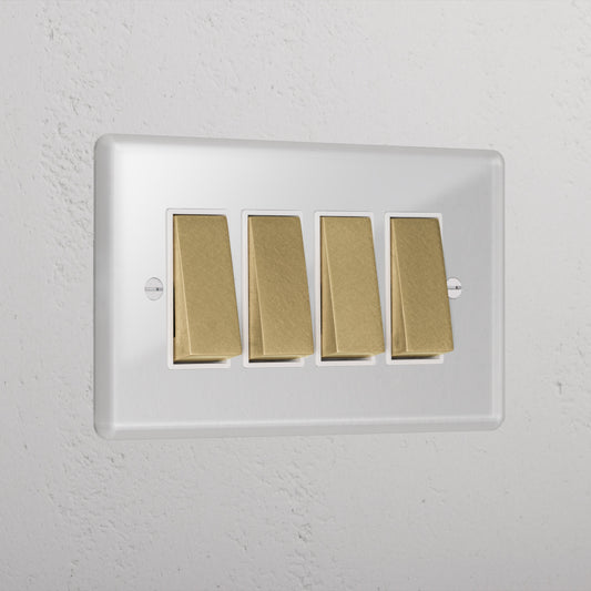 Skorter | 4G Two Way Rocker Switch - Clear Antique Brass White