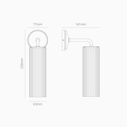 Skorter | Claremont Small Wall Lamp Fluted Glass - Bronze