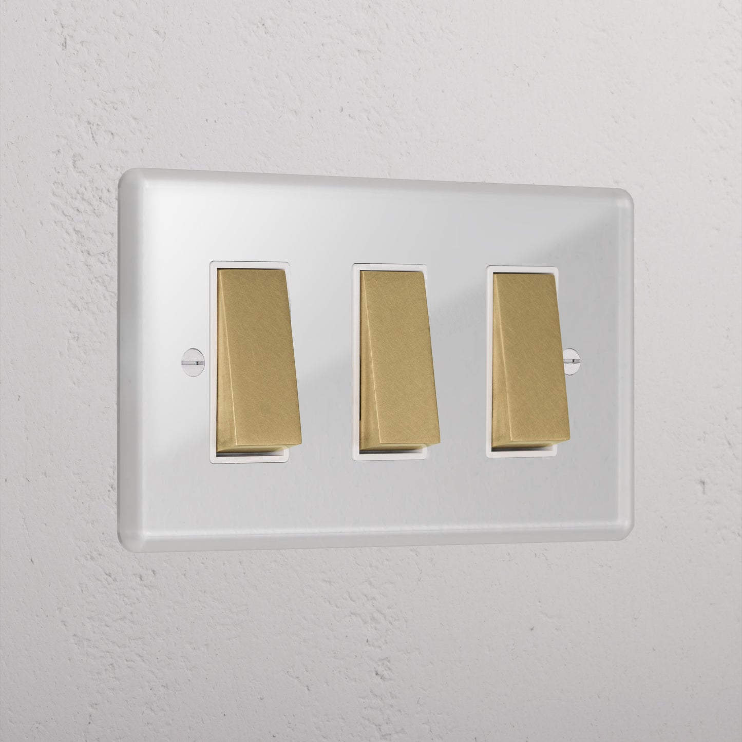 Skorter | 3G Two-way Rocker Switch - Clear Antique Brass White