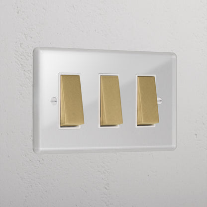 Skorter | 3G Two-way Rocker Switch - Clear Antique Brass White