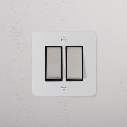 Skorter | 2G Two Way Rocker Switch - Malbar Polished Nickel Black