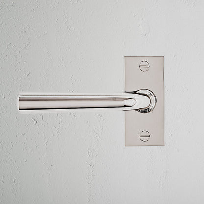 Skorter | Apsley Short Plate Fixed Door Handle - Polished Nickel