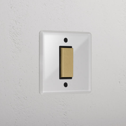 Skorter | 1G Center Retractable Rocker Switch - Clear Antique Brass Black