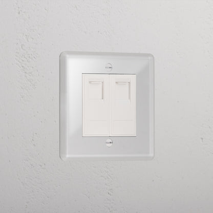 Skorter | 2x CAT6 connector - Clear White