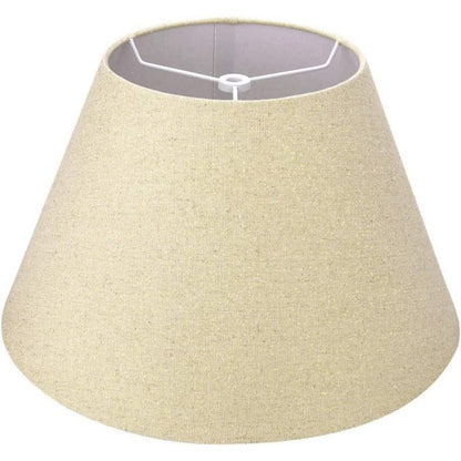Medium Lamp Shade, Barrel Fabric Lampshade for Table Lamp and Floor Light, 7x13x7.8 inch, Natural Linen Hand Crafted, Spider (White) - SKØRTER
