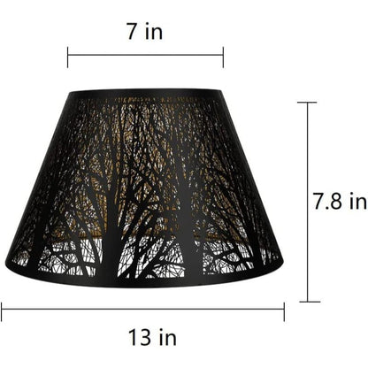 Medium Lamp Shade, Barrel Fabric Lampshade for Table Lamp and Floor Light, 7x13x7.8 inch, Natural Linen Hand Crafted, Spider (White) - SKØRTER