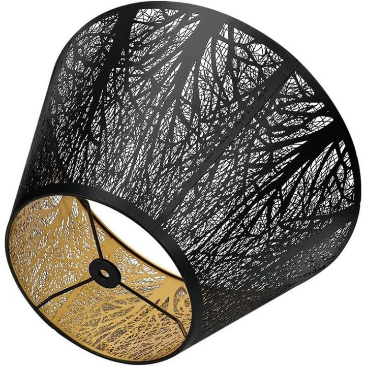 Medium Lamp Shade, Barrel Fabric Lampshade for Table Lamp and Floor Light, 7x13x7.8 inch, Natural Linen Hand Crafted, Spider (White) - SKØRTER