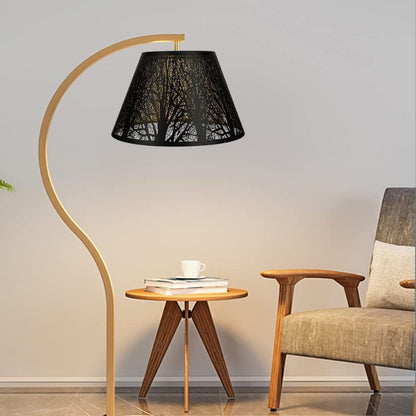 Medium Lamp Shade, Barrel Fabric Lampshade for Table Lamp and Floor Light, 7x13x7.8 inch, Natural Linen Hand Crafted, Spider (White) - SKØRTER