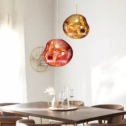 Skorter | Melt Pendant Light Fixture - Modern Glass Hanging Lamp for Kitchen Island & Dining Room