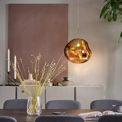 Skorter | Melt Pendant Light Fixture - Modern Glass Hanging Lamp for Kitchen Island & Dining Room