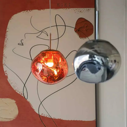 Skorter | Melt Pendant Light Fixture - Modern Glass Hanging Lamp for Kitchen Island & Dining Room