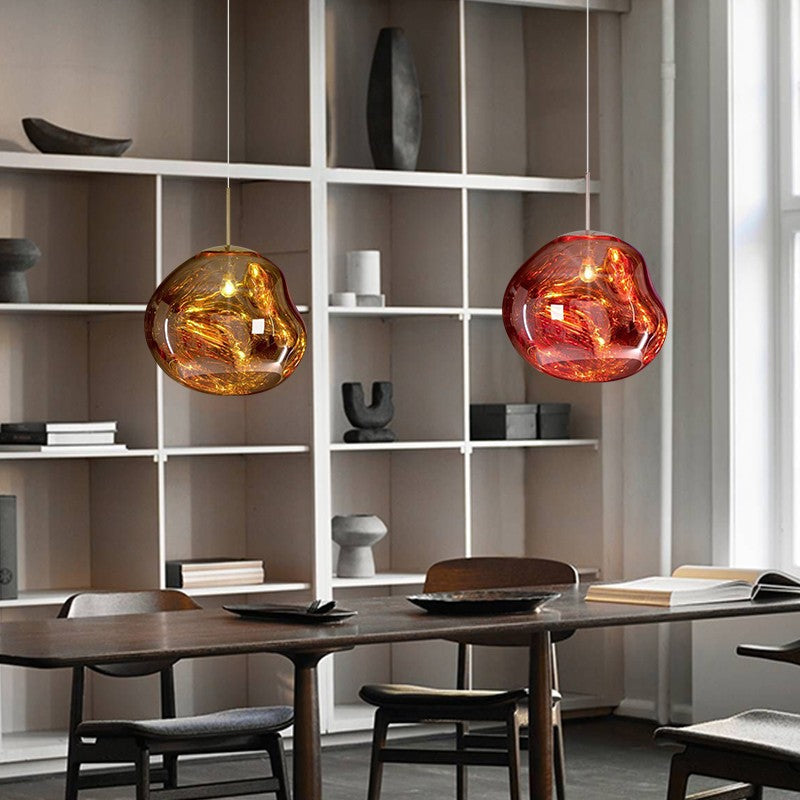 Skorter | Melt Pendant Light Fixture - Modern Glass Hanging Lamp for Kitchen Island & Dining Room