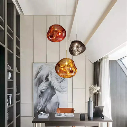 Skorter | Melt Pendant Light Fixture - Modern Glass Hanging Lamp for Kitchen Island & Dining Room