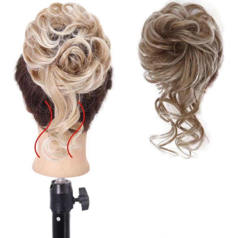 Skorter | Curly And Messy Hair Bun Scrunchie Extension Wigs (New)