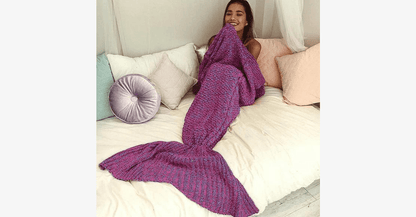 Skorter | Cozy Cotton Knit Mermaid Tail Blanket