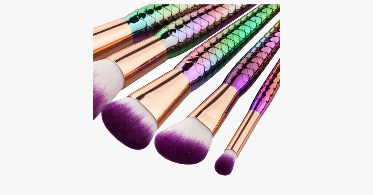 Skorter | 5-piece Rainbow Mermaid Brush Set