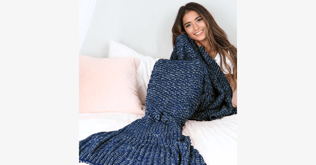 Skorter | Cozy Cotton Knit Mermaid Tail Blanket
