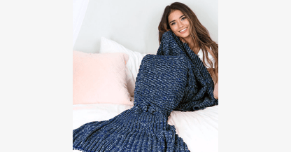 Skorter | Cozy Cotton Knit Mermaid Tail Blanket