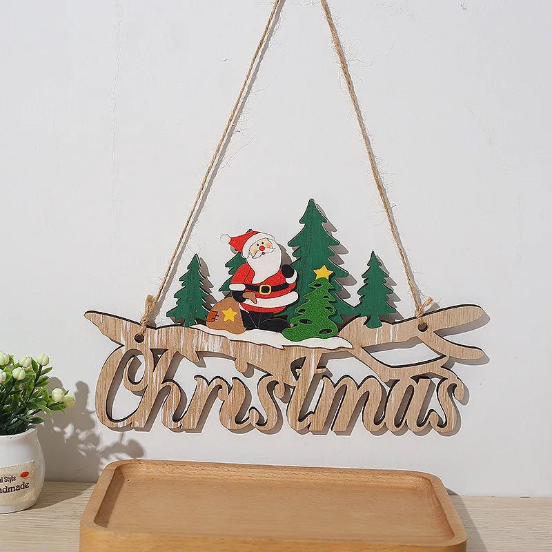 Skorter | Merry Christmas Wooden Door Pendant – Festive Welcome Sign for the Holiday Season