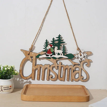 Skorter | Merry Christmas Wooden Door Pendant – Festive Welcome Sign for the Holiday Season