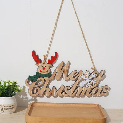 Skorter | Merry Christmas Wooden Door Pendant – Festive Welcome Sign for the Holiday Season