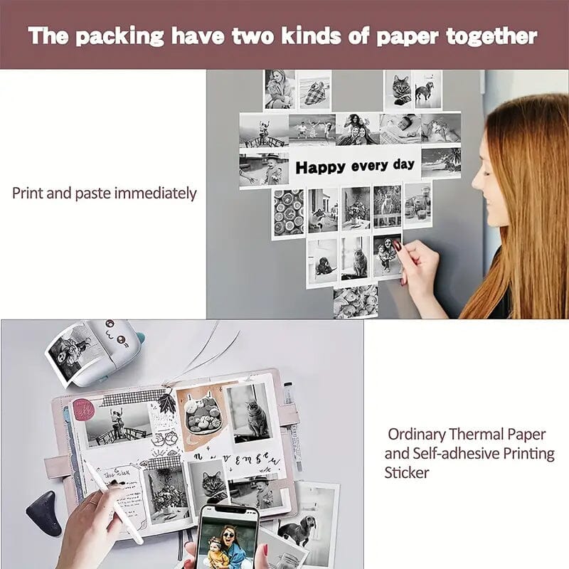Skorter | Mini Pocket Wireless BT Thermal Inkless Printer for Smartphones
