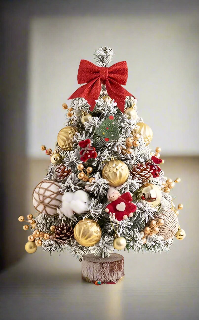 Skorter | Mini Tabletop Christmas Tree with LED Lights – 45CM Festive Decor for Home, Office & Parties