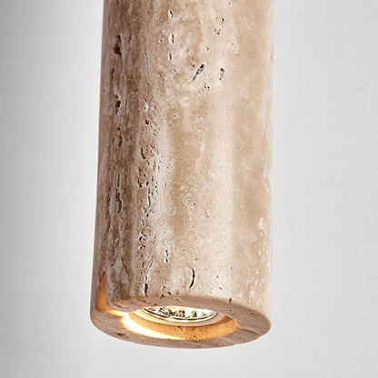 Skorter | Minimalist Travertine Wabi-Sabi Style LED Chandelier - LumoLine