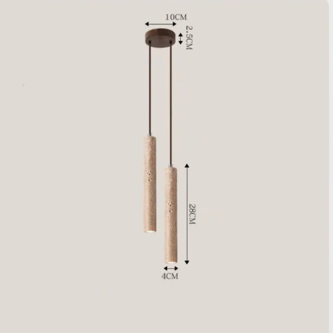 Skorter | Minimalist Travertine Wabi-Sabi Style LED Chandelier - LumoLine