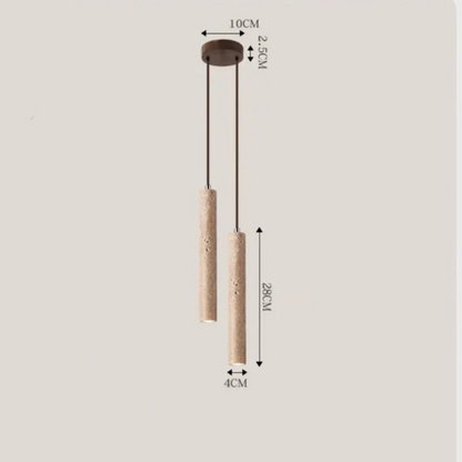 Skorter | Minimalist Travertine Wabi-Sabi Style LED Chandelier - LumoLine