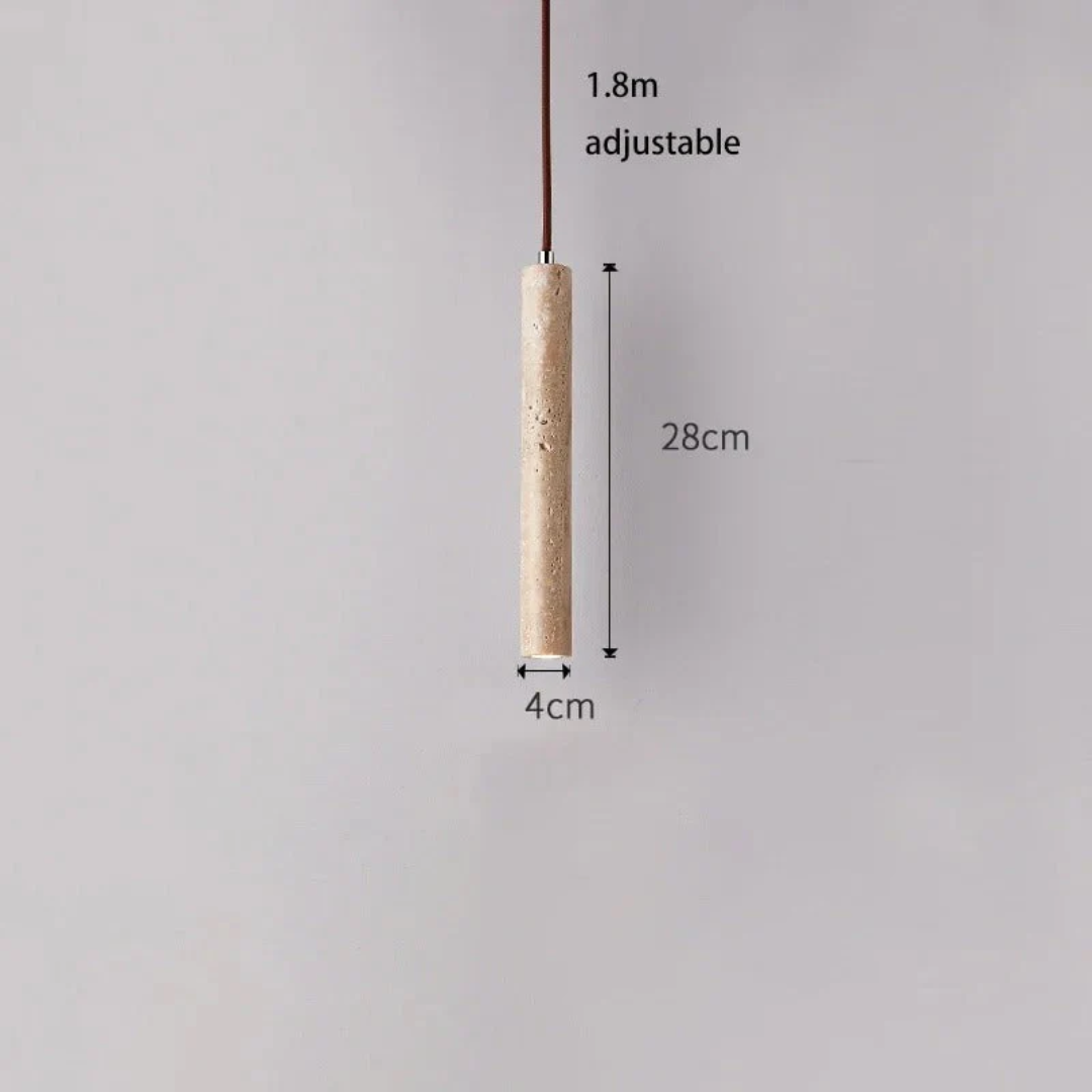 Skorter | Minimalistisk LED-ljuskrona i travertin i Wabi-Sabi-stil - LumoLine 