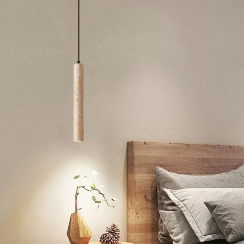 Skorter | Minimalistisk LED-ljuskrona i travertin i Wabi-Sabi-stil - LumoLine 