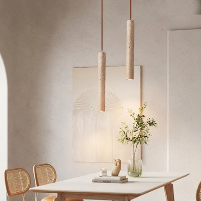 Skorter | Minimalist Travertine Wabi-Sabi Style LED Chandelier - LumoLine