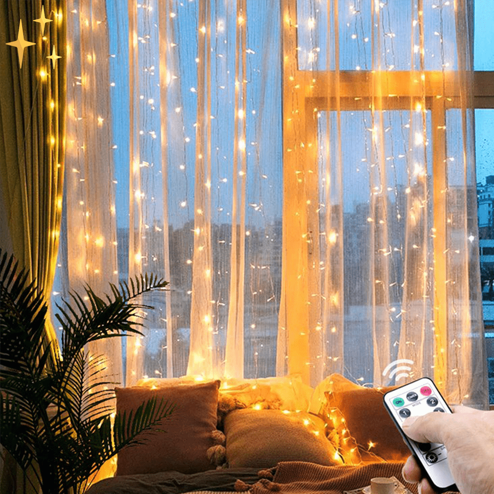 Skorter | Curtain lamp with remote control and movable light for a warm, safe atmosphere at home