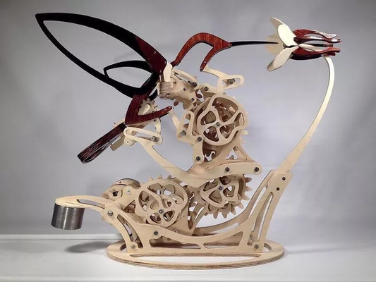 Skorter | 3D Wood Mechanical Hummingbird and Wood Mechanical Turtle