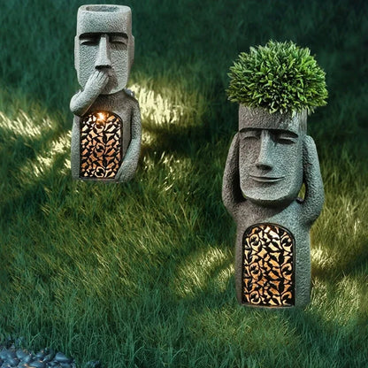 Skorter | MoaiGlow Easter Island Planter Statue with LED Light