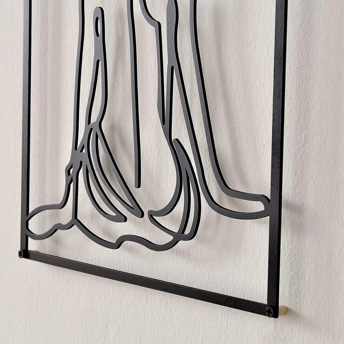 Skorter | Modern abstract female black line silhouette metal art │ Nordic woman iron wall hanging decoration ornament