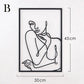 Skorter | Modern abstract female black line silhouette metal art │ Nordic woman iron wall hanging decoration ornament