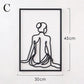 Skorter | Modern abstract female black line silhouette metal art │ Nordic woman iron wall hanging decoration ornament