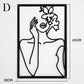 Skorter | Modern abstract female black line silhouette metal art │ Nordic woman iron wall hanging decoration ornament