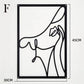 Skorter | Modern abstract female black line silhouette metal art │ Nordic woman iron wall hanging decoration ornament