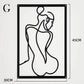 Skorter | Modern abstract female black line silhouette metal art │ Nordic woman iron wall hanging decoration ornament