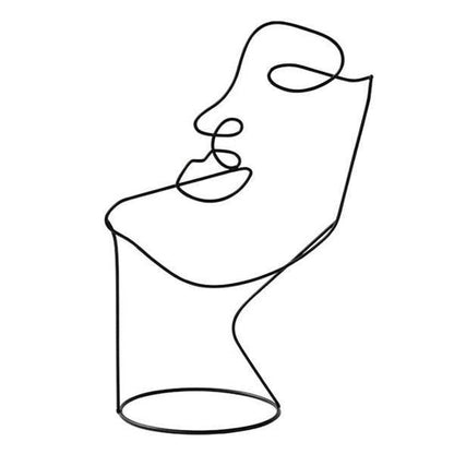 Modern Abstract Single Line Face Head Decorative Art - SKØRTER